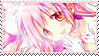 post office style stamp image of madoka kaname from puella magi madoka